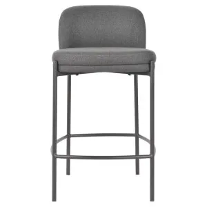 Moritzio Fabric & Metal Counter Stool, Charcoal by Viterbo Modern Furniture, a Bar Stools for sale on Style Sourcebook