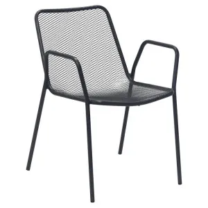 Rhodora Steel Outdoor Dining Chair, Black by Viterbo Modern Furniture, a Outdoor Chairs for sale on Style Sourcebook