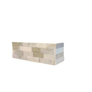 Stone Wall Slate Natural Product Oyster Yellow Structured Corner (Pkt5) by Beaumont Tiles, a Marble Look Tiles for sale on Style Sourcebook