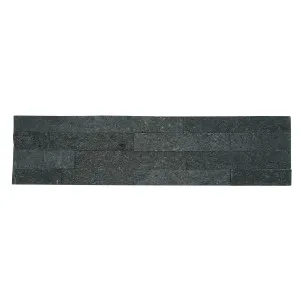 Stone Wall Quartz Natural Product Black Structured Panel (Pkt5) by Beaumont Tiles, a Marble Look Tiles for sale on Style Sourcebook