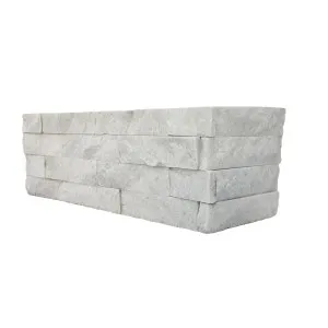 Stone Wall Quartz Natural Product Snow White Structured Corner (Pkt5) by Beaumont Tiles, a Marble Look Tiles for sale on Style Sourcebook