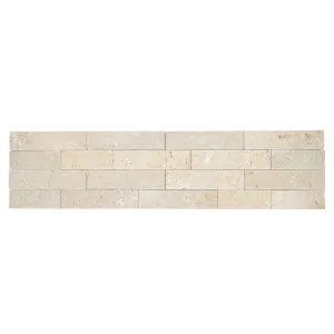 Stone Wall Travertine Natural Product Beige Structured Panel (Pkt5) by Beaumont Tiles, a Marble Look Tiles for sale on Style Sourcebook