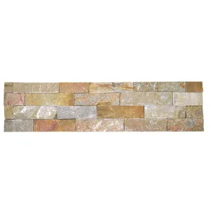 Stone Wall Slate Natural Product Golden Multicolour Structured Panel (Pkt4) by Beaumont Tiles, a Marble Look Tiles for sale on Style Sourcebook