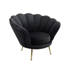 Manhattan Velvet Armchair - Black by Darcy & Duke, a Chairs for sale on Style Sourcebook
