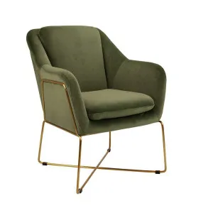 Studio Velvet Armchair - Olive Green by Darcy & Duke, a Chairs for sale on Style Sourcebook