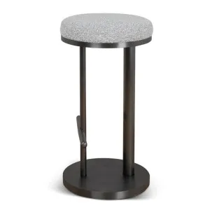 Jovan 68cm Brush Black Bar Stool - Silver Grey Boucle by Interior Secrets - AfterPay Available by Interior Secrets, a Bar Stools for sale on Style Sourcebook