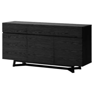 Heronvale Wooden 3 Door 3 Drawer Buffet Table, 180cm, Black by Woodland Furniture, a Sideboards, Buffets & Trolleys for sale on Style Sourcebook