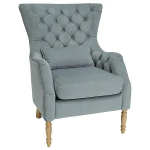 Haven Florence Velvet Fabric Armchair, Dove Grey by Canvas Sasson, a Chairs for sale on Style Sourcebook