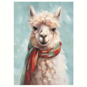 "Scarved Alpaca Portrait" Stretched Canvas Wall Art Print, 70cm by PNC Imports, a Artwork & Wall Decor for sale on Style Sourcebook