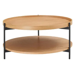 Vivenco Wood & Steel Round Tray Top Coffee Table with Shelf, 78cm by Brighton Home, a Coffee Table for sale on Style Sourcebook