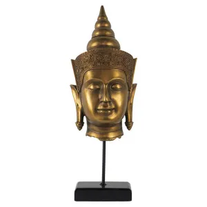 Nanda Buddha Head Statue on Stand by Diaz Design, a Statues & Ornaments for sale on Style Sourcebook