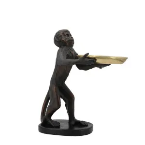 Jacky Standing Monkey With Tray Black by Florabelle Living, a Statues & Ornaments for sale on Style Sourcebook