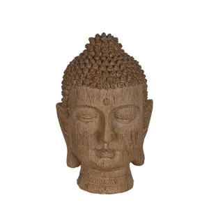 Tann Polyresin Buddha Head Large Brown by Florabelle Living, a Statues & Ornaments for sale on Style Sourcebook