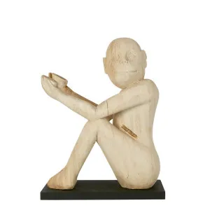 Wood Monkey On Stand by Florabelle Living, a Statues & Ornaments for sale on Style Sourcebook