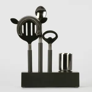 Plantation Bar Tools/Stand Black & Silver by Florabelle Living, a Barware for sale on Style Sourcebook