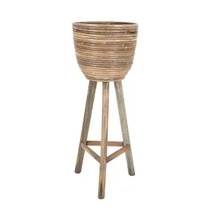 Rattan Standing Basket Bahama Grey by Florabelle Living, a Baskets & Boxes for sale on Style Sourcebook