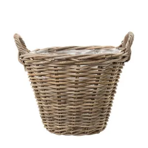 Rattan Basket With Lining Natural by Florabelle Living, a Baskets & Boxes for sale on Style Sourcebook
