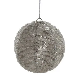 Bisoir Beaded Bauble Silver by Florabelle Living, a Christmas for sale on Style Sourcebook