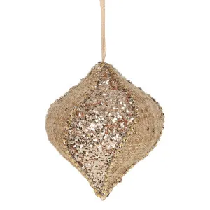 Solange Glimmer Hessian Hanging Bauble by Florabelle Living, a Christmas for sale on Style Sourcebook