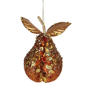 Tuscan Glitter Pear Tree Ornament Gold by Florabelle Living, a Christmas for sale on Style Sourcebook