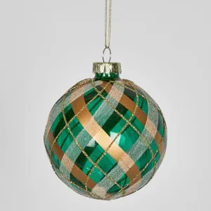 Burr Tartan Glass Baubles (Set Of 6) by Florabelle Living, a Christmas for sale on Style Sourcebook