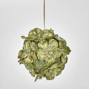 Hydrangea Hanging Ball Ornament Green by Florabelle Living, a Christmas for sale on Style Sourcebook