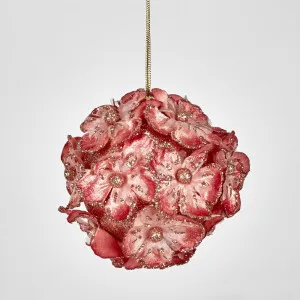 Hydrangea Hanging Ball Ornament Pink by Florabelle Living, a Christmas for sale on Style Sourcebook