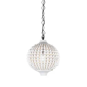 Kasbah Beaded Ceiling Pendant White by Florabelle Living, a Pendant Lighting for sale on Style Sourcebook