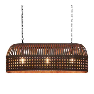 Esch Ceiling Pendant Long Rust by Florabelle Living, a Pendant Lighting for sale on Style Sourcebook
