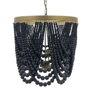Avara Beaded Pendant In Black by Florabelle Living, a Pendant Lighting for sale on Style Sourcebook