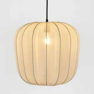 Pumpkin Ceiling Pendant Large Ivory With Black Cord Drop by Florabelle Living, a Pendant Lighting for sale on Style Sourcebook