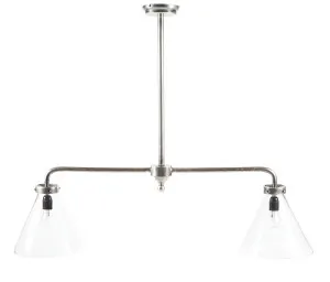 Gadsden Two Arm Ceiling Pendant Antqiue Silver by Florabelle Living, a Pendant Lighting for sale on Style Sourcebook