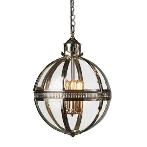 Saxon Ceiling Pendant Medium Shiny Nickel by Florabelle Living, a Pendant Lighting for sale on Style Sourcebook