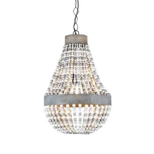Kasbah Beaded Chandelier White by Florabelle Living, a Pendant Lighting for sale on Style Sourcebook