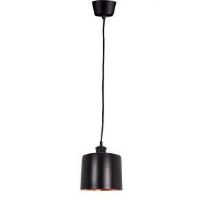 Portofino Ceiling Pendant Small Matte Black And Copper by Florabelle Living, a Pendant Lighting for sale on Style Sourcebook
