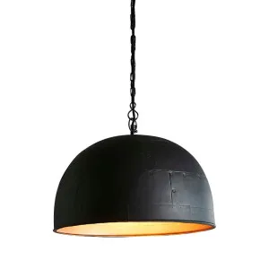 Noir Ceiling Pendant Small Black With Gold Interior by Florabelle Living, a Pendant Lighting for sale on Style Sourcebook