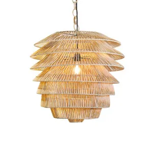 Saba Rattan Ceiling Pendant Natural by Florabelle Living, a Pendant Lighting for sale on Style Sourcebook