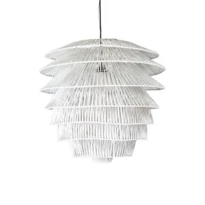 Saba Rattan Ceiling Pendant White by Florabelle Living, a Pendant Lighting for sale on Style Sourcebook