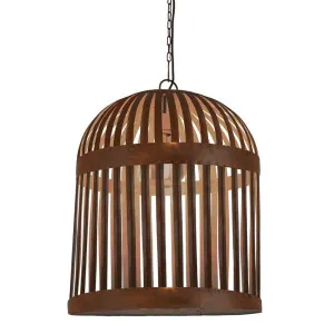 Esch Cage Ceiling Pendant Rust by Florabelle Living, a Pendant Lighting for sale on Style Sourcebook
