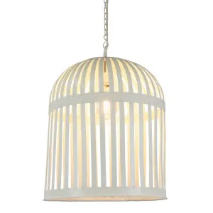 Esch Cage Ceiling Pendant White by Florabelle Living, a Pendant Lighting for sale on Style Sourcebook