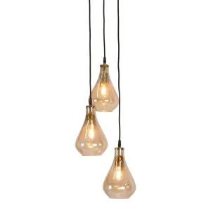 Lustre Teardrop Cluster Ceiling Pendant Pale Gold by Florabelle Living, a Pendant Lighting for sale on Style Sourcebook