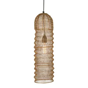 Monash Wire Mesh Ceiling Pendant Brass by Florabelle Living, a Pendant Lighting for sale on Style Sourcebook