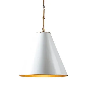 Monte Carlo Ceiling Pendant Large White And Brass by Florabelle Living, a Pendant Lighting for sale on Style Sourcebook