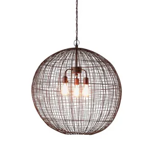 Cray Ball Ceiling Pendant Large Antique Copper by Florabelle Living, a Pendant Lighting for sale on Style Sourcebook