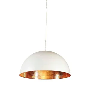 Alfresco Dome Ceiling Pendant White And Copper by Florabelle Living, a Pendant Lighting for sale on Style Sourcebook