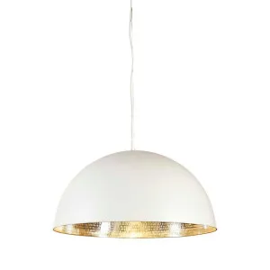Alfresco Dome Ceiling Pendant White And Silver by Florabelle Living, a Pendant Lighting for sale on Style Sourcebook