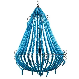 Beaded Chandelier Large Turquoise by Florabelle Living, a Pendant Lighting for sale on Style Sourcebook