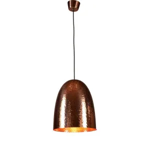 Dolce Beaten Ceiling Pendant Copper by Florabelle Living, a Pendant Lighting for sale on Style Sourcebook
