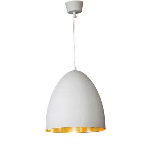 Egg Ceiling Pendant White And Silver by Florabelle Living, a Pendant Lighting for sale on Style Sourcebook
