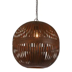 Esch Ball Ceiling Pendant Rust by Florabelle Living, a Pendant Lighting for sale on Style Sourcebook